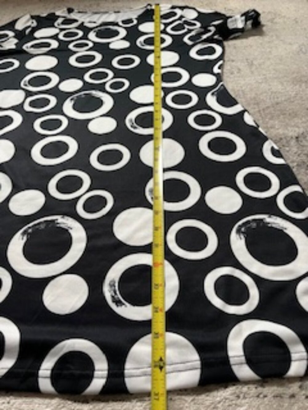 🧡3/15 Black and White Geometric Pattern T-Shirt Dress Women's XXL - Picture 7 of 8
